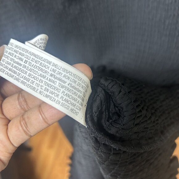 Forever 21 Black Smocked Puff Sleeves Knee Length Dress Size 2X NWT - Picture 5 of 6